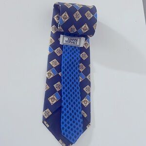 Gianni Versace Blue Polka Dot Tie